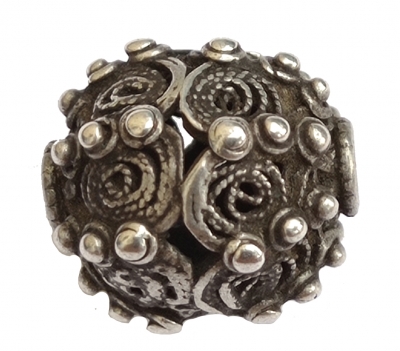 Filigrankugel Anhänger antik Silber  jüdisch jemenitisch Unikat 13,9 x 16,1 mm