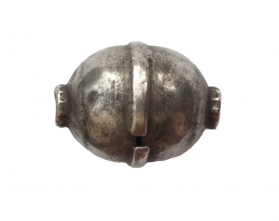 Glatte Silber Kugel Randzier Anhänger antik jüdisch jemenitisch Unikat 15 x 20 mm